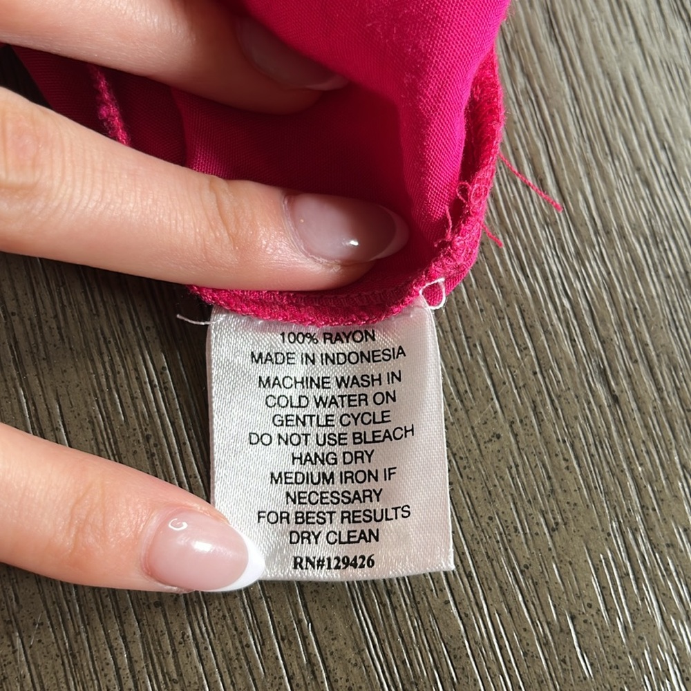 Hot Pink lightweight Tunic cover up Mini Dress S | resortwear tropical vacation - Picture 12 of 13